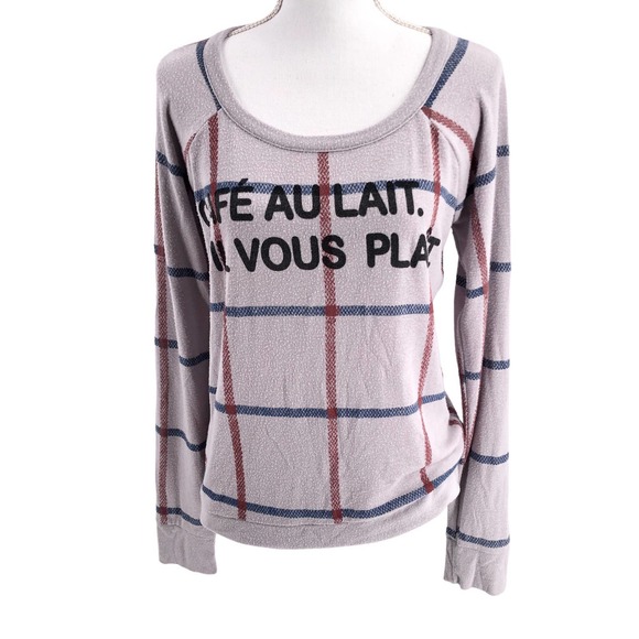 Chaser NEW Womens Size Medium Cafe Au Lait Pullover Lightweight Sweater in Gray - Picture 1 of 10